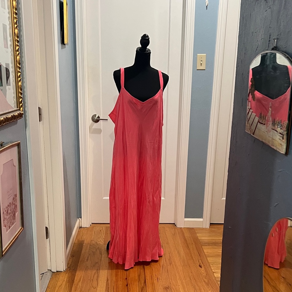 J. Crew  pink bias cut dress. Bias very forgiving. Plus size. Retire after 7/18
